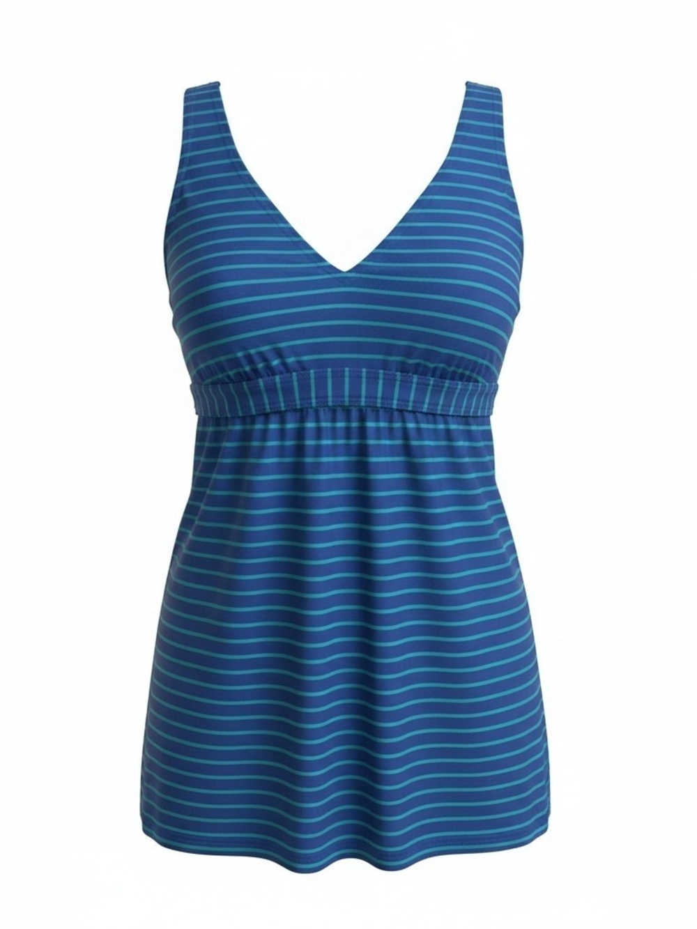 SONNET SHORES | Swim Dress Navy Kelly Green Stripe Tummy Control Bra Cups | 8‎